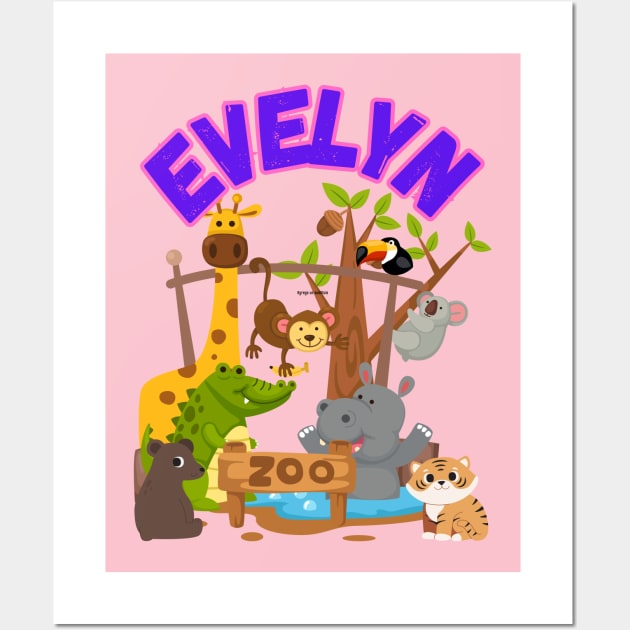 Evelyn baby's names Wall Art by TopSea